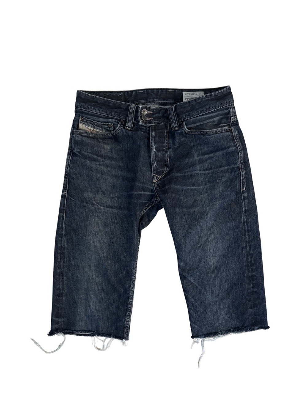 Diesel « Viker-R-Box » Dark Wash Cutoff Denim Bermuda Shorts